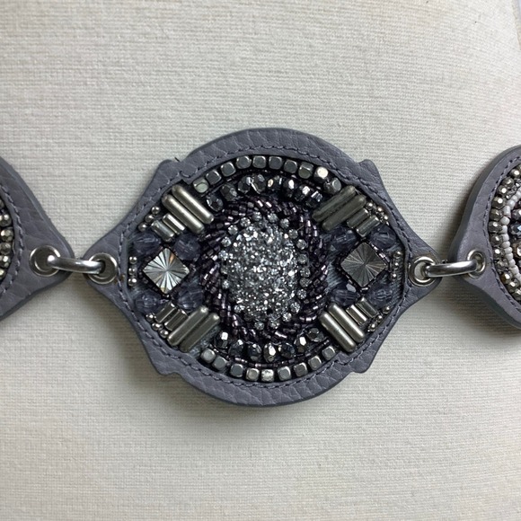 Chico’s Beaded Medallions Leather Chain adjustable belt size OSFA EUC main image 7